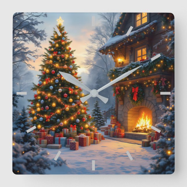 Outdoor Christmas Wall Clock (Front)