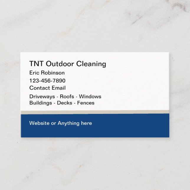 Outdoor Cleaning Service Business Card (Front)