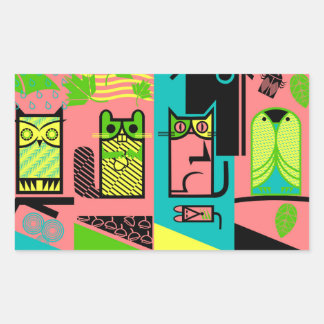 Outdoor creatures rectangular sticker
