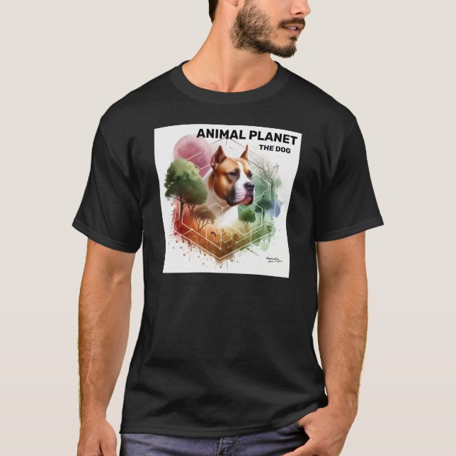 Outdoor Dog in Nature Printe - Animal Art T-Shirt (Front)