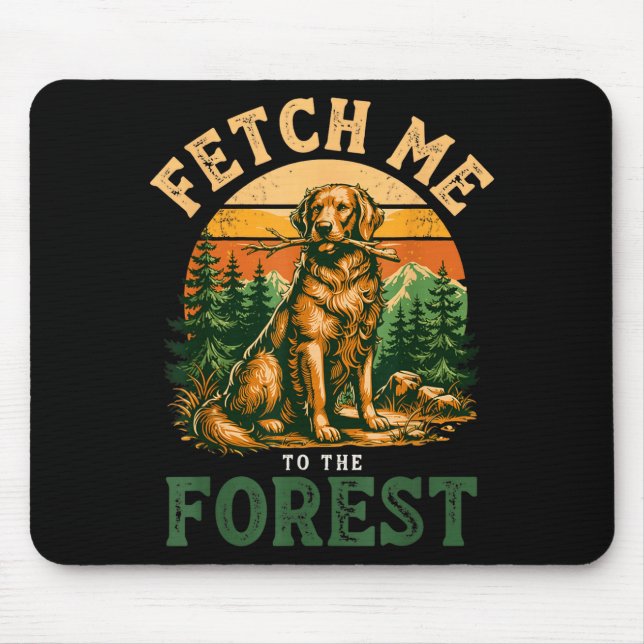 Outdoor dog retriever forest fetch dog lover mouse mat (Front)