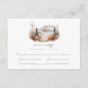 Outdoor Fall Mountain Wedding RSVP Enclosure Card
