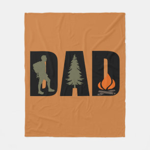 Outdoor Fathers Day Gift Hiking Camping Dad Fleece Blanket