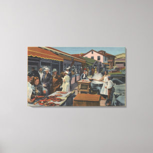 Outdoor Fish Markets on Fisherman's Wharf Canvas Print