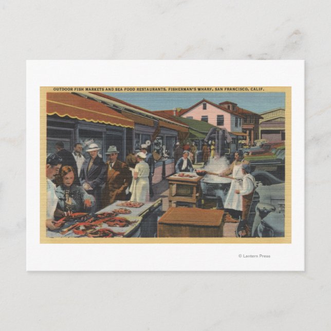 Outdoor Fish Markets on Fisherman's Wharf Postcard (Front)