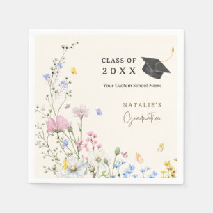 Outdoor Floral Garden Graduate Party Paper Napkin