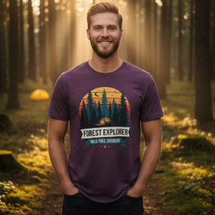 Outdoor Forest Explorer Camping Adventure Retro Tri-Blend Shirt