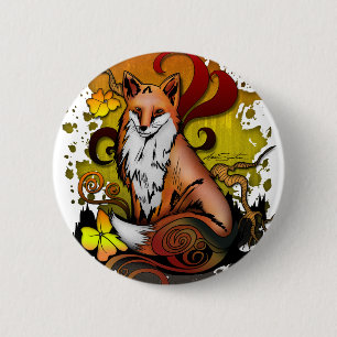 Outdoor Fox 6 Cm Round Badge