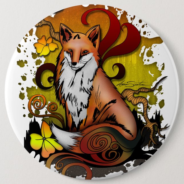 Outdoor Fox 6 Cm Round Badge (Front)