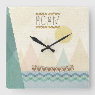 Outdoor Geo II   Roam Square Wall Clock