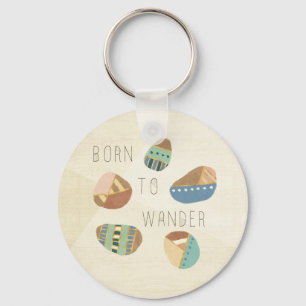Outdoor Geo IX   Born to Wander Key Ring