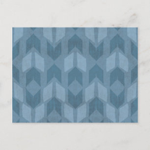 Outdoor Geo Step   Blue Arrow Pattern Postcard