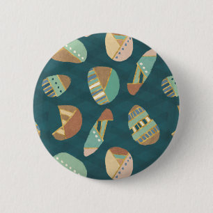 Outdoor Geo Step Blue Pattern 6 Cm Round Badge