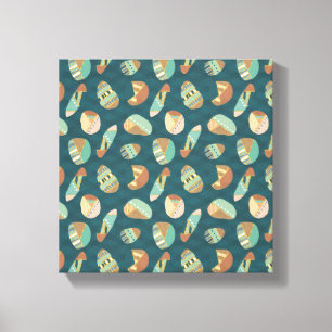 Outdoor Geo Step Blue Pattern Canvas Print
