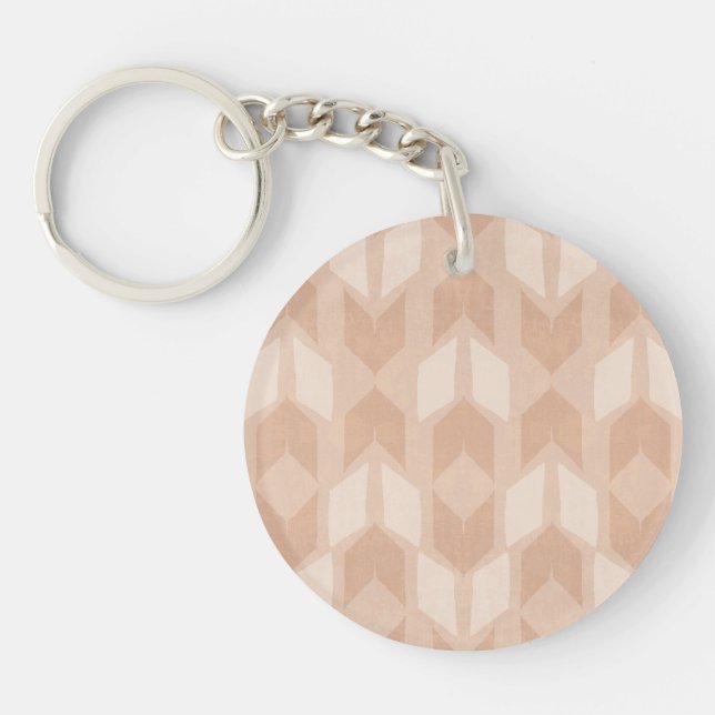 Outdoor Geo Step | Coral Arrow Pattern Key Ring (Front)