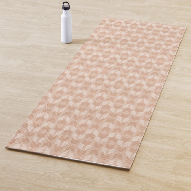 Outdoor Geo Step | Coral Arrow Pattern Yoga Mat (In Situ)