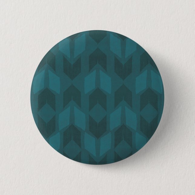 Outdoor Geo Step | Dark Teal Pattern 6 Cm Round Badge (Front)
