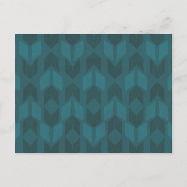 Outdoor Geo Step | Dark Teal Pattern Postcard (Front)