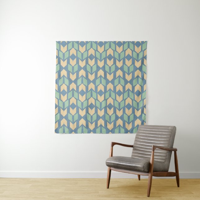 Outdoor Geo Step | Geometric Arrow Pattern Tapestry (In Situ (Horizontal))