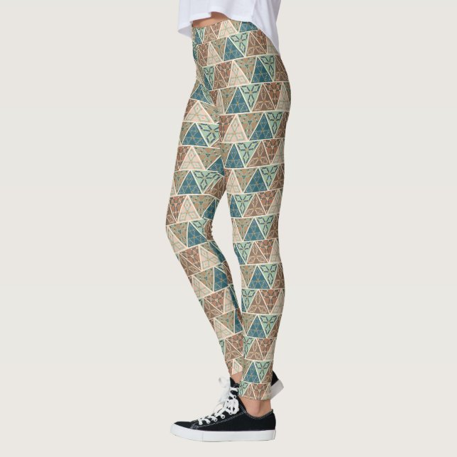 Outdoor Geo Step | Geometric Pattern Leggings (Left)
