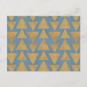 Outdoor Geo Step   Gold & Blue Pattern Postcard