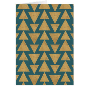 Outdoor Geo Step Gold & Dark Teal Pattern