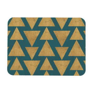Outdoor Geo Step Gold & Dark Teal Pattern Magnet