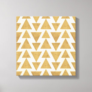 Outdoor Geo Step   Gold Geometric Pattern Canvas Print