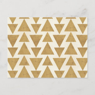 Outdoor Geo Step   Gold Geometric Pattern Postcard