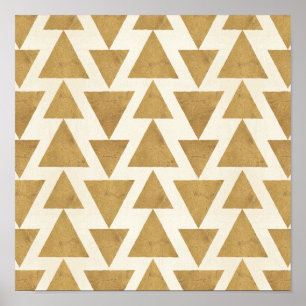 Outdoor Geo Step   Gold Geometric Pattern Poster