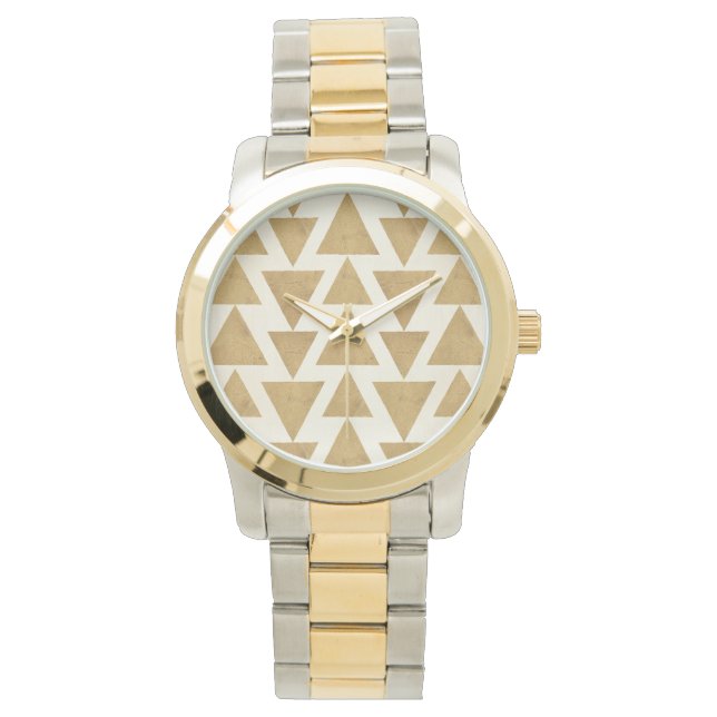 Outdoor Geo Step | Gold Geometric Pattern Watch (Front)