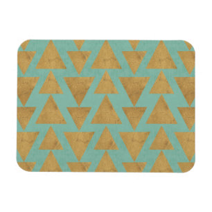 Outdoor Geo Step Gold & Teal Pattern Magnet