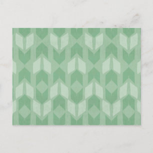 Outdoor Geo Step   Green Arrow Pattern Postcard