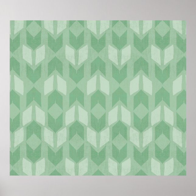 Outdoor Geo Step | Green Arrow Pattern Poster (Front)