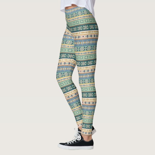 Outdoor Geo Step | Indian Pattern Leggings (Left)