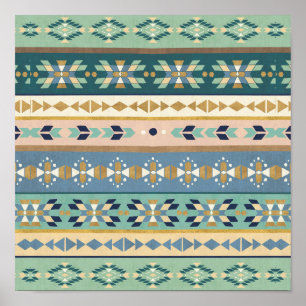 Outdoor Geo Step   Indian Pattern Poster