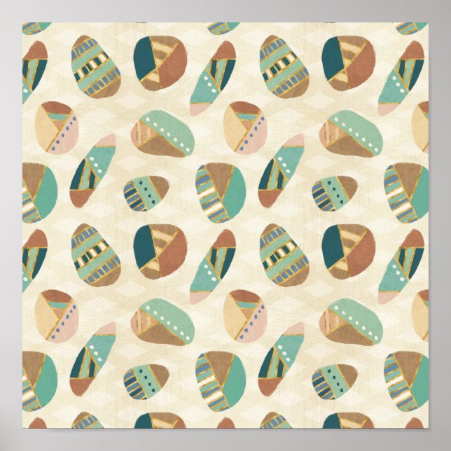 Outdoor Geo Step  | Teal Pattern Poster (Front)