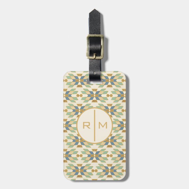 Outdoor Geo Step | Tribal Pattern Luggage Tag (Front Vertical)