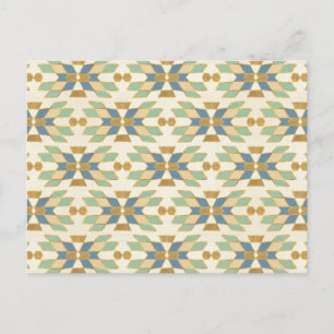Outdoor Geo Step Tribal Pattern Postcard