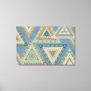Outdoor Geo X   Blue Tribal Indian Pattern Canvas Print