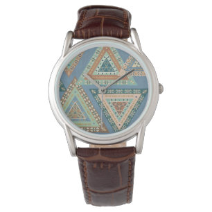 Outdoor Geo X   Blue Tribal Indian Pattern Watch