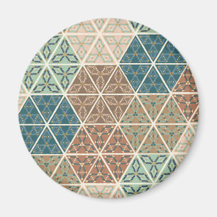 Outdoor Geo XI Blue & Green Tribal Pattern Magnet
