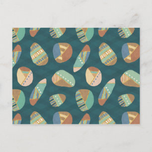 Outdoor Geo XII Blue & Green Geometric Pattern Postcard