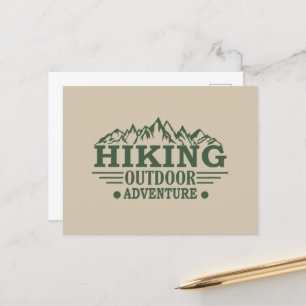 Outdoor hike hikers hiking adventure  holiday postcard