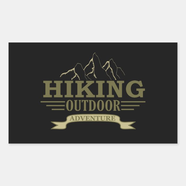 Outdoor hike hikers hiking adventure  rectangular sticker (Front)