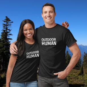 Outdoor Human Bold Block Typography T-Shirt