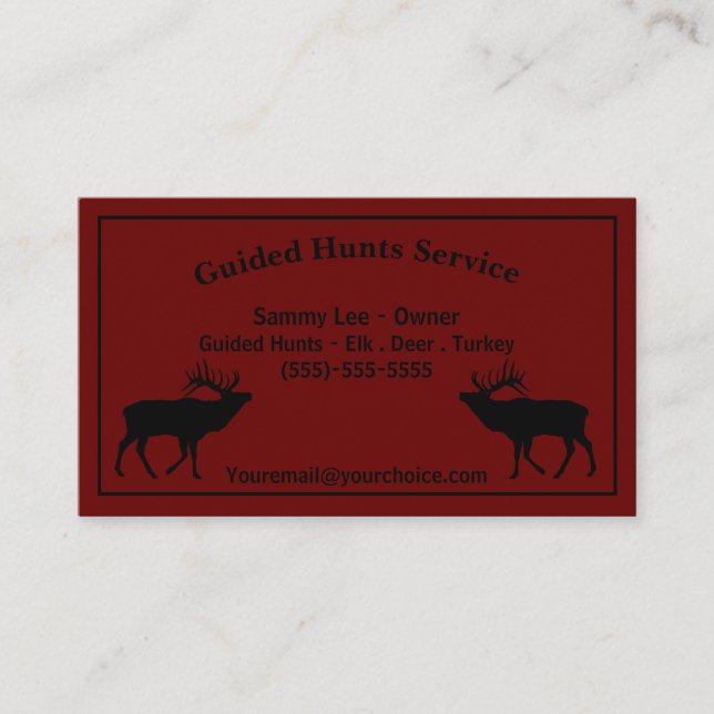 Outdoor Hunting Guide Service Professional Busines Business Card (Front)