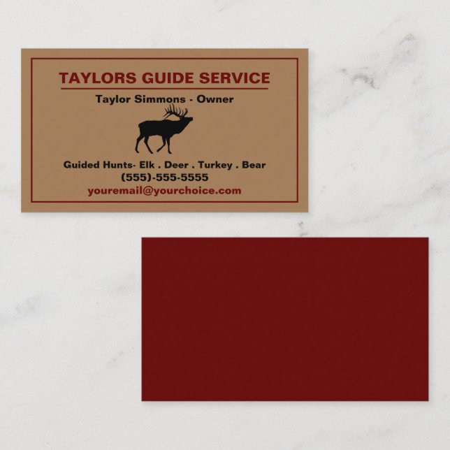 Outdoor Hunting Guide service Professional Business Card (Front/Back)