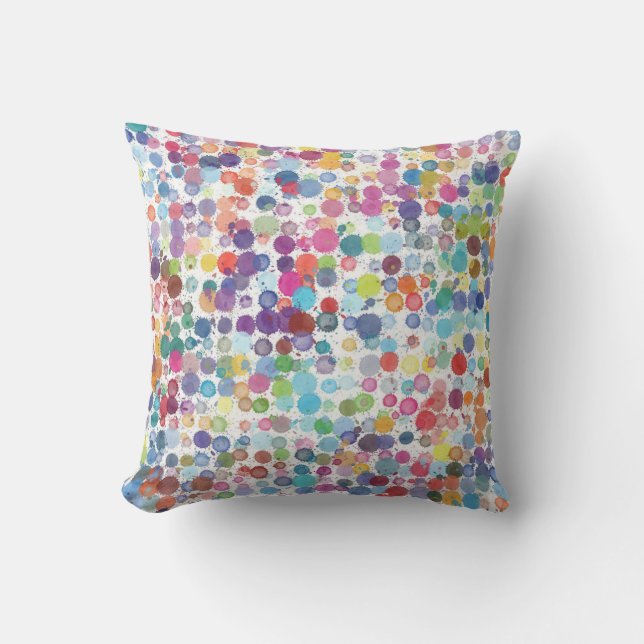 Outdoor indoor patio cushion Art paint rainbow (Front)