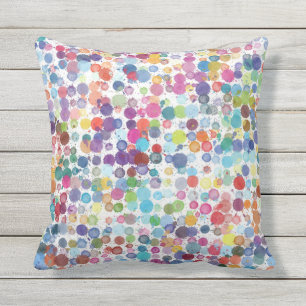 Outdoor indoor patio cushion Art paint rainbow